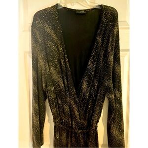 ASOS Curve Black and Gold Dress